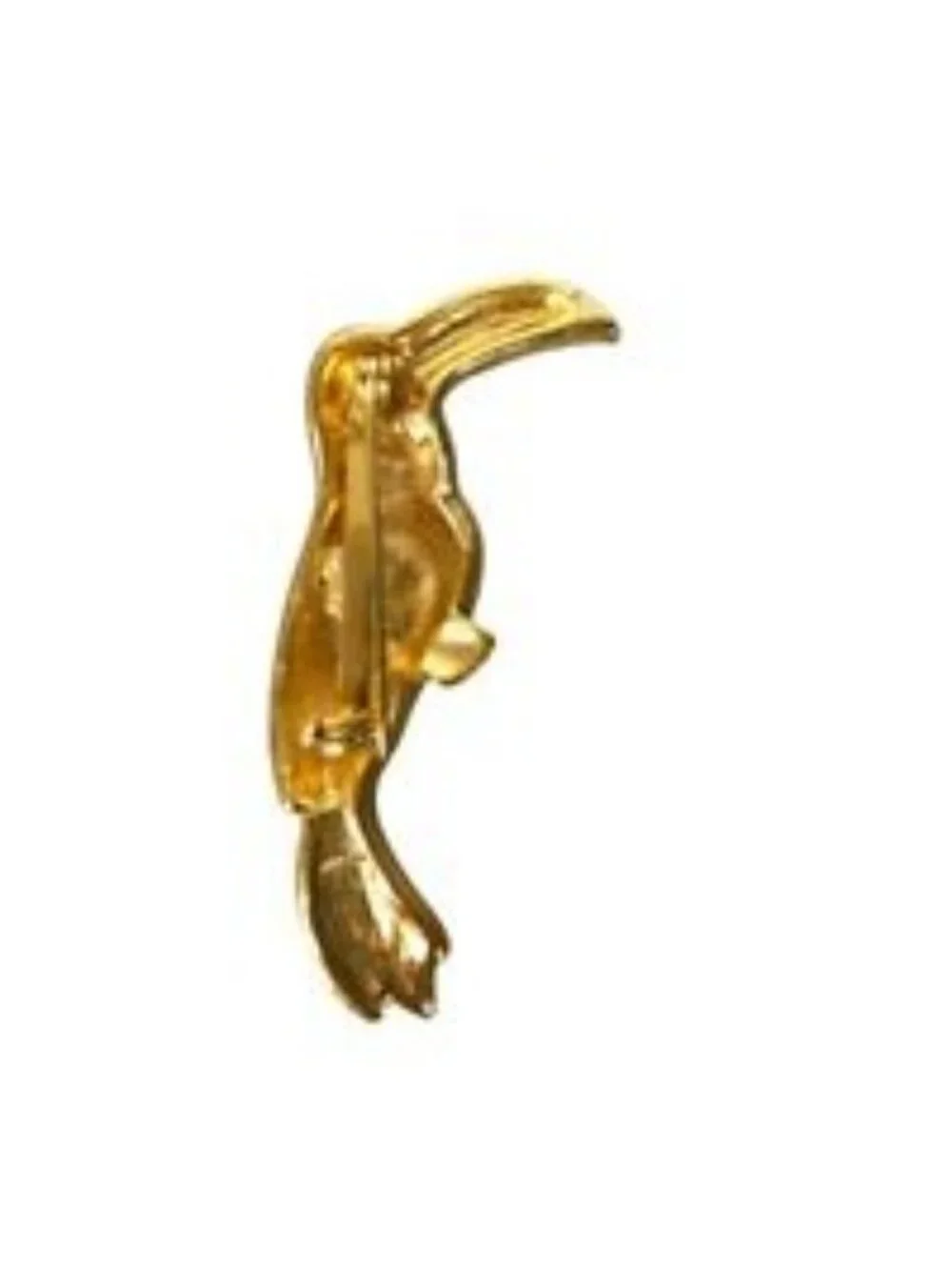 Parrot Brooch Pin Enamel Green Red Gold Color Toucan Alloy Costume Jewelry EUC